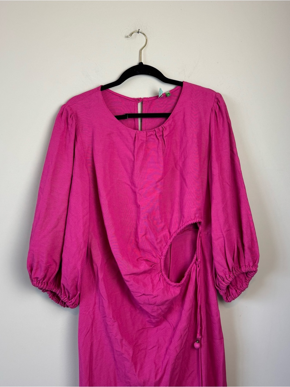 Farm Rio Blouson Sleeve Cut Out Long Sleeve Dress L - Picture 4 of 7
